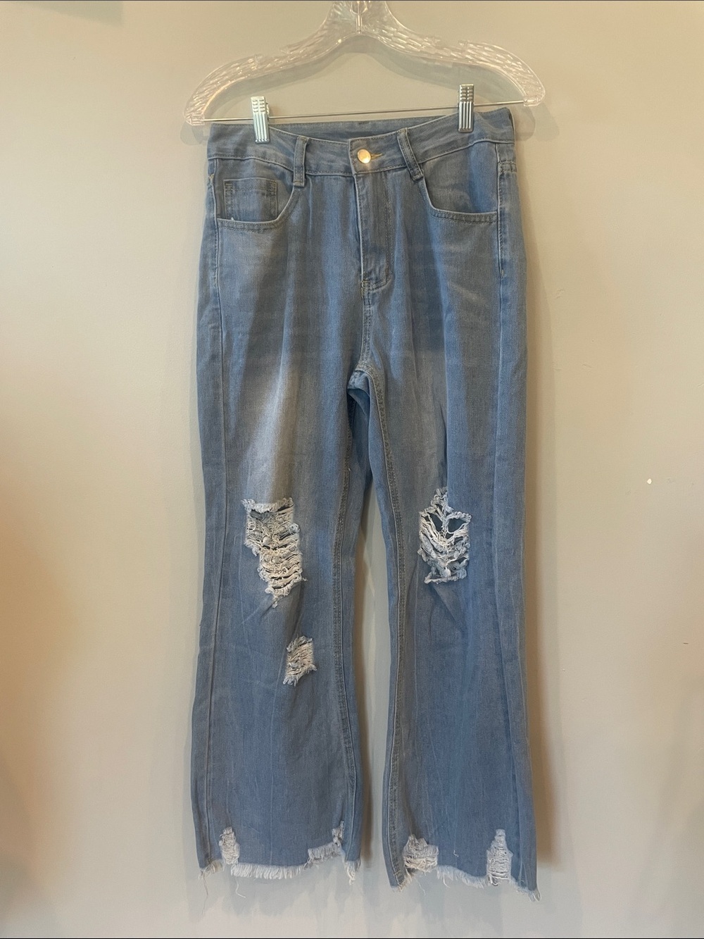Ripped wide leg ladies jeans size 27
